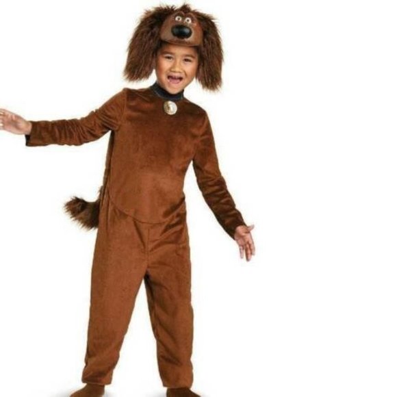 Toddler Duke Secret Life of Pets Halloween Costume 3T/4T Brown Jumpsuit & Mask - Picture 1 of 6